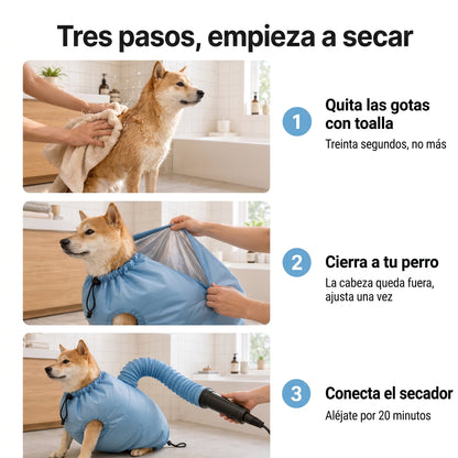 Traje Secador Rápido para Perros y Gatos